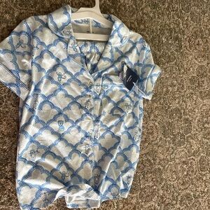 Roller Rabbit Blue and White Patterned Pajama set